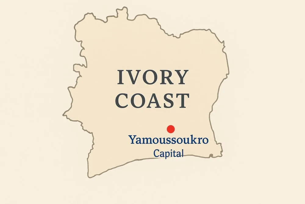 Ivory Coast capital map