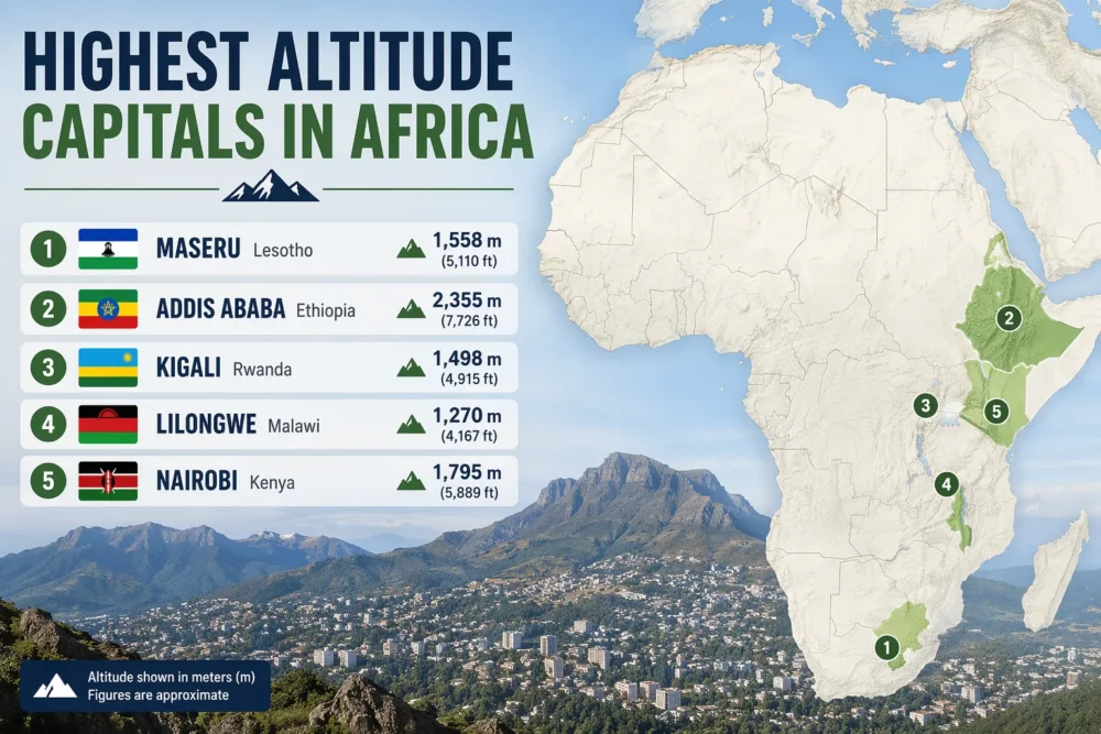Highest Altitude Capitals in Africa - Capital